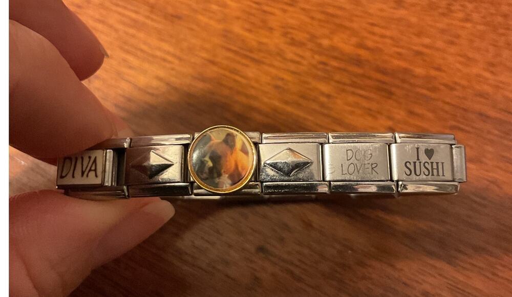 VINTAGE Italian Charm Bracelet 16 Links Cat Dog Peace Diva Y2K